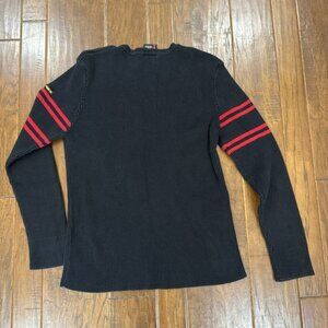 Vintage Ralph Lauren Polo Jeans Ribbed Sweater Men's XL Black 100% Cotton Preppy